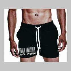 Fuck System - plavky s motívom - plavkové pánske kraťasy s pohodlnou gumou v páse a šnúrkou na dotiahnutie vhodné aj ako klasické kraťasy na voľný čas Fuck System - plavky s motívom - plavkové pánske kraťasy s pohodlnou gumou v páse a šnúrkou na dotiahnutie vhodné aj ako klasické kraťasy na voľný čas